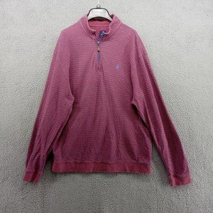 JOHNNIE-O Men's 1/4 Zip Pullover Cotton Red sweater sweatshirt - Size XL - EUC